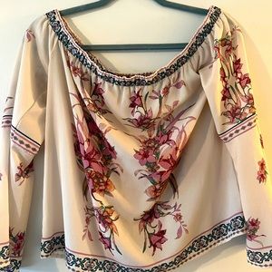 Francesca’s off the shoulder floral blouse size small